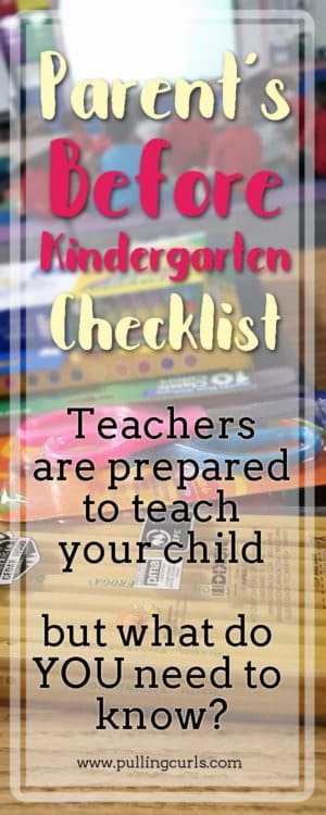 Mom's Before Kindergarten Checklist