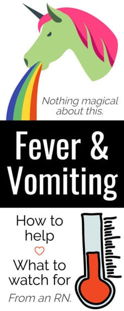 child vomiting bile with fever