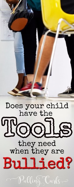 Your child needs a number of tools if they are being bullied / elementary / high school / middle / jr high / teasing