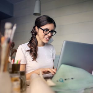 organized woman on laptop