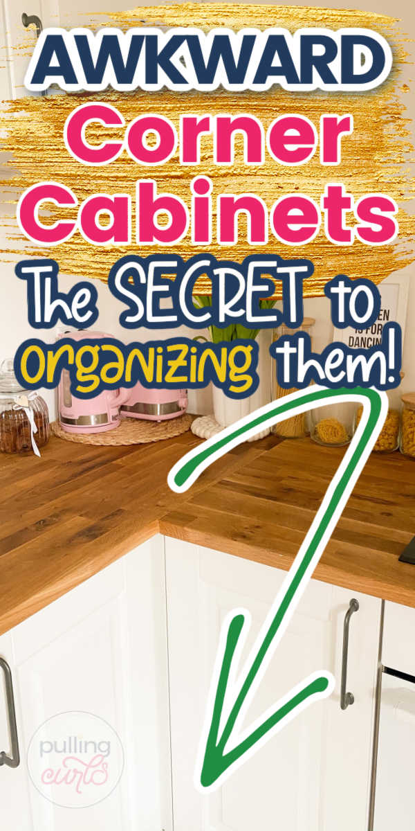 Corner kitchen cabinet organization can be tricky. Do you have that awkward corner cabinet and lazy susans won't help? These simple steps might help you keep organized! via @pullingcurls