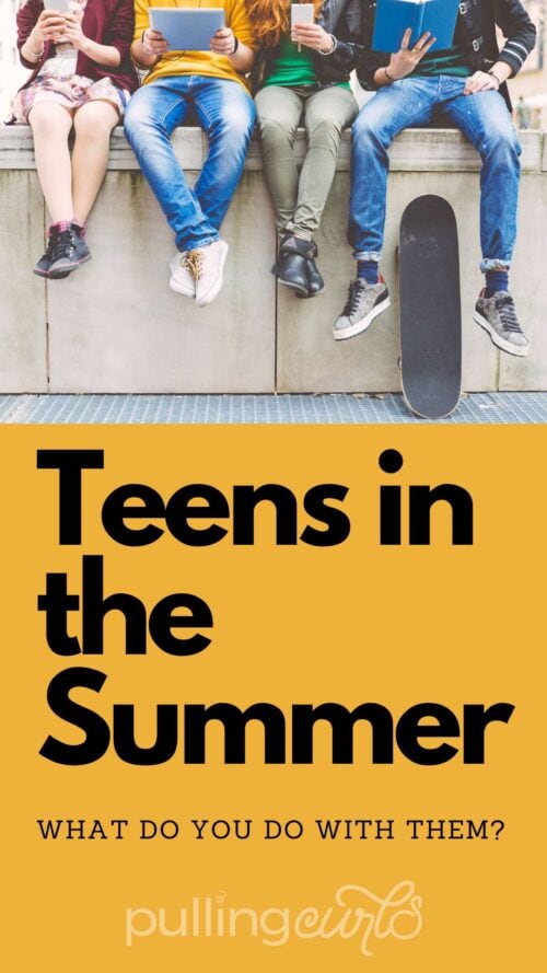 bunch of teens sitting on a wall with a skateboard // teens in the summer