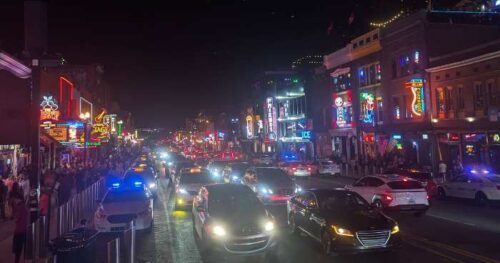 downtown broadway at night