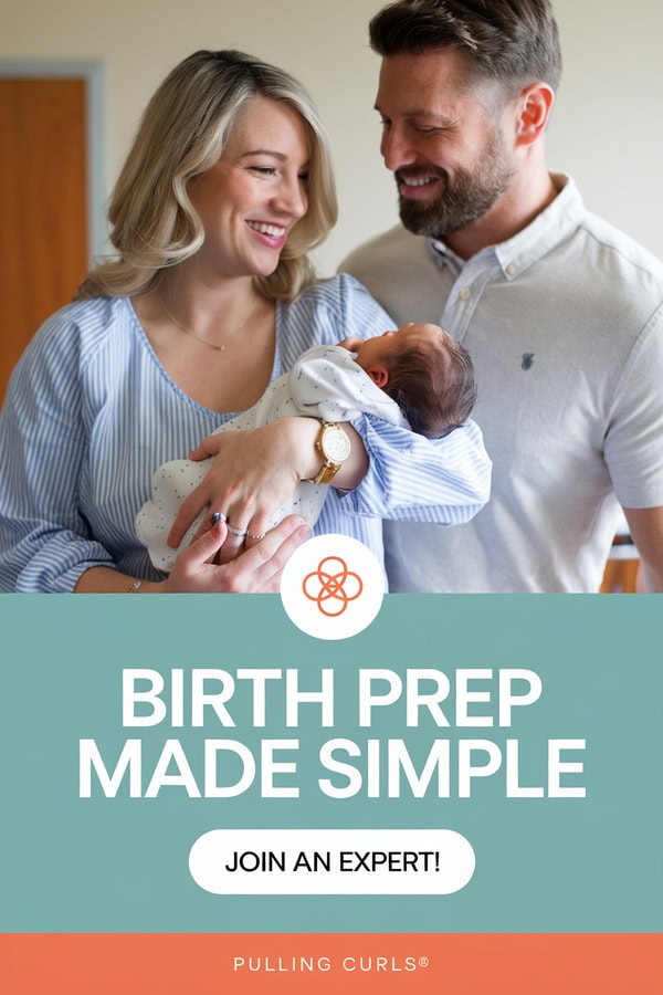 couple holding a newborn in the hospital -- birth prep made simpel -- join an expert!