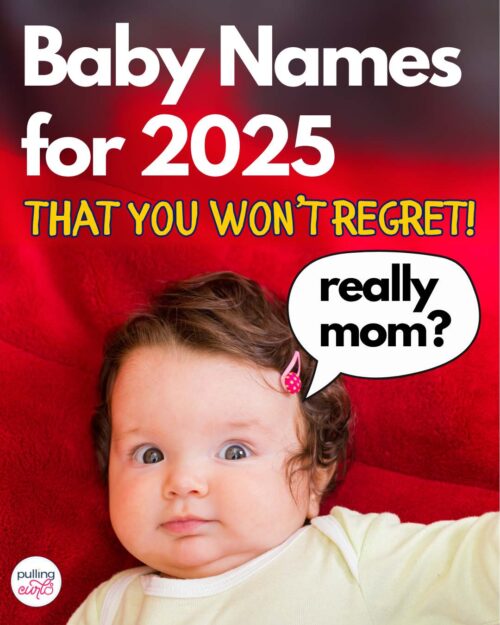 baby on a red blanket // baby names for 2025 that you won't regret.