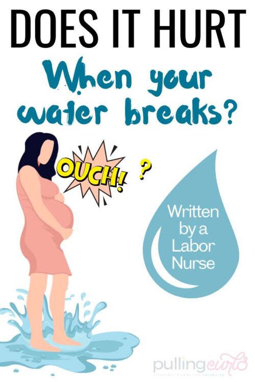 does it hurt when your water breaks // pregnant woman in a puddle saying "ouch"