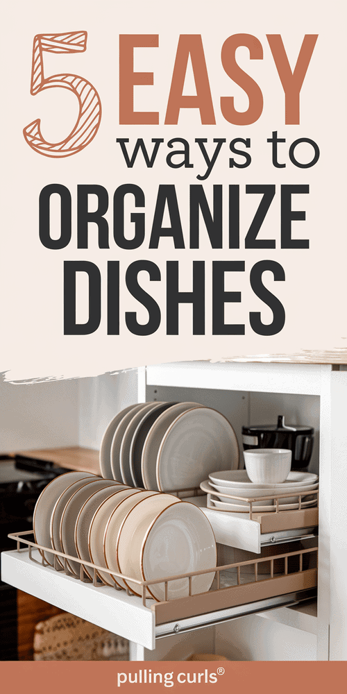 dishes stored vertically // 5 easy ways to organize dishes via @pullingcurls