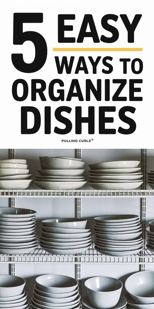 dishes in a cupboard // 5 easy ways to organize dishes via @pullingcurls