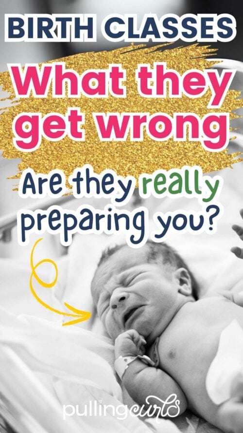 newborn in a hospital bassinet // birth classes -- what they get wrong.